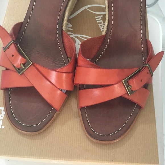 Christian Louboutin Orange Leather Sandals - Picture 2 of 6
